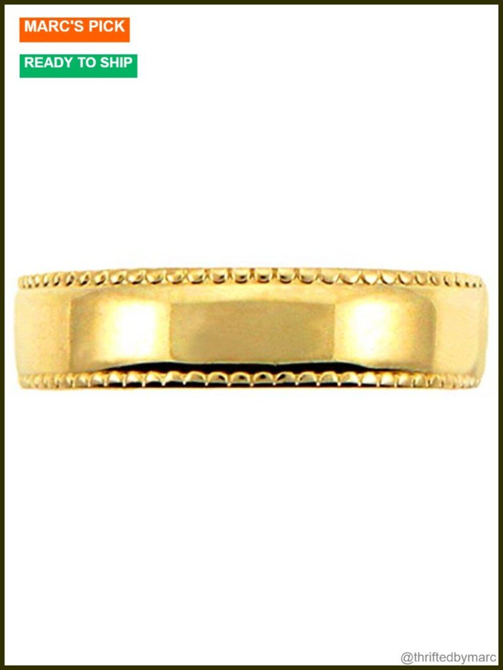 Milgrain Edged Polished Toe Ring in Solid Gold 10K-14K